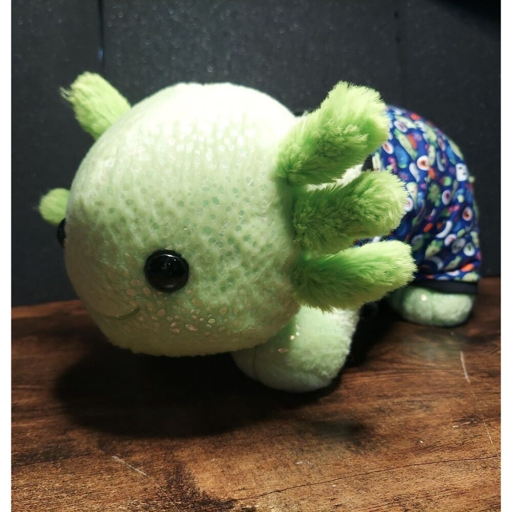 Build A Bear Halloween Green Axolglowtl Axolotl Plush 19" Glow In The Dark 2024